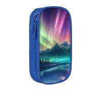 GUOLGP Dark Northern Lights - Estuche funcional para lápices, almacenamiento con múltiples compartimentos, suministros escolares, fácil acceso, Blue, Talla única, Bolsillo para el paquete