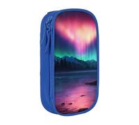 GUOLGP Dark Northern Lights - Estuche funcional para lápices, almacenamiento con múltiples compartimentos, suministros escolares, fácil acceso, Blue, Talla única, Bolsillo para el paquete
