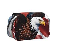 GUOLGP Eagle - Estuche portátil versátil con estampado de bandera de Estados Unidos para guardar bolígrafos, suministros de viaje, oficina, viajes, múltiples bolsillos