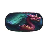 GUOLGP Estuche con cremallera con diseño de escamas de dragón mágico en 3D, para estudiantes, escuela, suministros de oficina, almacenamiento funcional