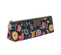 GUOLGP Estuche con diseño de búho, conejo, pájaro, zorro, elegante, gran capacidad, 8.3 x 2.2 x 2.4 pulgadas, bolsa triangular para uso diario