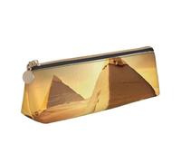 GUOLGP Estuche con diseño de pirámide egipcia en el desierto, elegante, gran capacidad, 21 x 5 x 6 cm, bolsa triangular para uso diario