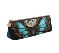 GUOLGP Estuche para lápices con diseño de mariposa de reloj, gran capacidad, 8.3 x 2.2 x 2.4 pulgadas, bolsa triangular para uso diario