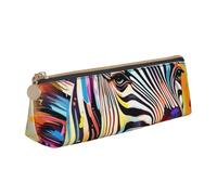 GUOLGP Estuche para lápices con estampado abstracto de cebra y animales, gran capacidad, 8.3 x 2.2 x 2.4 pulgadas, bolsa triangular para uso diario