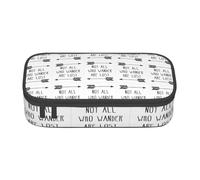 GUOLGP Estuche para lápices de gran capacidad, con texto en inglés "Not All Who Wander are Lost", Black, Talla única