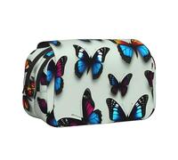 GUOLGP Estuche portátil versátil con estampado de mariposas y violonchelo para guardar bolígrafos, suministros de viaje, oficina, viajes, múltiples bolsillos