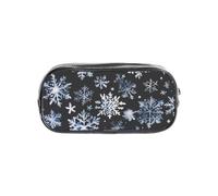 GUOLGP Estuche transparente con diseño de muñeco de nieve y estrellas y copos de nieve para estudiantes, niños y niñas, organizador de papelería transparente