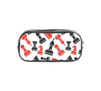 GUOLGP Estuche transparente con estampado de ajedrez para estudiantes, niños y niñas, organizador de papelería transparente