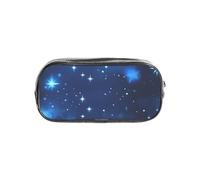 GUOLGP Estuche transparente con estampado de estrellas brillantes azules para estudiantes, niños y niñas, bolsa organizadora transparente