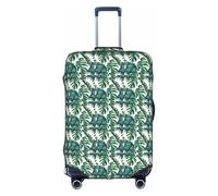 GUOLGP Funda decorativa para maleta, lavable, con estampado de hojas de plátano verde, cremallera oculta, protector de equipaje de viaje, White, M