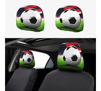 GUOLGP Funda suave para reposacabezas de coche con estampado de balón de fútbol, almohada para el cuello, accesorio de viaje para conductor
