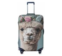 GUOLGP Funda universal para maleta de viaje con estampado de alpacas con texto en inglés "I Love Alpacas", elástica, lavable, con doble cara, Black, L
