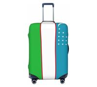 GUOLGP Funda universal para maleta de viaje con estampado de bandera de la República de Uzbekistán, elástica, lavable, con doble cara, Black, XL