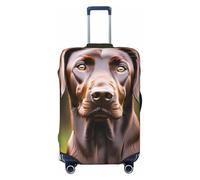 GUOLGP Funda universal para maleta de viaje con estampado de labrador retriever, color marrón, elástica, lavable, con doble cara, Black, S