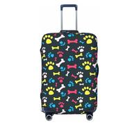 GUOLGP Funda universal para maleta, diseño de huellas de perro, gato, arcoíris, elástica, lavable, con doble cara, Black, XL