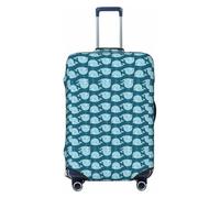 GUOLGP Funda universal para maleta, elástica, lavable, con estampado de ballenas de dibujos animados, con doble cara, Black, S