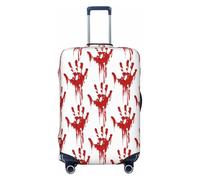 GUOLGP Funda universal para maleta, elástica, lavable, con estampado de huellas de manos sangrientas, con doble cara, Black, L