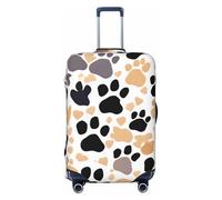 GUOLGP Funda universal para maleta, elástica, lavable, con estampado de huellas de perro, con doble cara, Black, XL