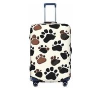 GUOLGP Funda universal para maleta, elástica, lavable, con estampado de huellas de perro, doble cara, Black, L
