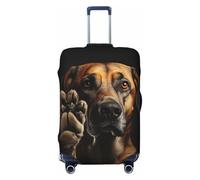 GUOLGP Funda universal para maleta, elástica, lavable, con estampado de huellas de perro y mascotas, con doble cara, Black, XL