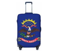 GUOLGP Funda universal para maleta, elástica, lavable, con estampado de la bandera del estado de Dakota del Norte, con doble cara, Black, L