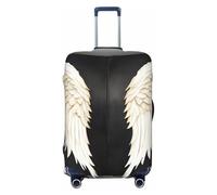 GUOLGP Funda universal para maleta, elástica, lavable, con estampado de plumas de ángel, con doble cara, Black, L