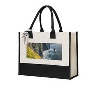 GUOLGP Ireland Outdoors - Bolsa de lona con estampado de Clare The Cliffs para mujer, para playa, viajes, escuela, oficina, uso diario, bolsas de compras