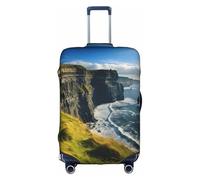 GUOLGP Ireland Outdoors County Clare The Cliffs - Funda decorativa para maleta con cremallera oculta, lavable, protector de equipaje de viaje, White, L