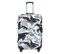 GUOLGP Killer Whale Print - Funda universal para maleta, elástica, lavable, con doble cara, Black, XL