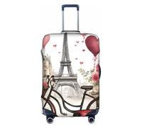 GUOLGP Love Paris Tower - Funda decorativa para maleta de viaje, lavable, diseño de corazón, con cremallera oculta, White, S