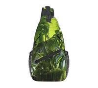 GUOLGP Monstera Deliciosa Banana PalmPrint - Mochila en diagonal para hombres y mujeres, accesorio de viaje ligero