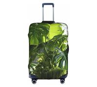 GUOLGP Monstera Deliciosa - Funda decorativa para maleta con cremallera oculta, lavable, diseño de palmera de plátano, protector de equipaje de viaje, White, XL