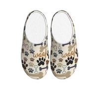 GUOLGP Pantuflas de casa lavables con suela de TPR unisex para interiores y exteriores con estampado de huellas de perro