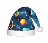 GUOLGP Sombrero de Navidad con estampado abstracto de ciencia química para niños y adultos, para vacaciones, Navidad, Año Nuevo, celebraciones, fiestas, sombreros