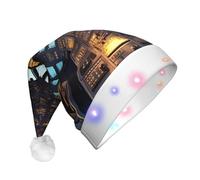 GUOLGP Sombrero de Navidad con estampado de cabina de avión, fiesta brillante para vacaciones, reuniones de Navidad, celebraciones de Año Nuevo