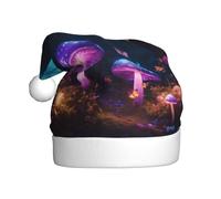 GUOLGP Sombrero de Navidad con estampado de hongos mágicos, gorro de Papá Noel, celebraciones, unisex, accesorio de disfraz de fiesta de Navidad