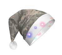 GUOLGP Sombrero de Navidad LED con estampado de camuflaje digital del ejército para hombres y mujeres, para fiestas festivas, sombreros de Papá Noel, suministros y celebraciones