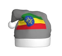 GUOLGP Sombrero de Papá Noel con estampado de bandera de Etiopía, unisex, para fiestas, fiestas, fiestas, celebraciones de Año Nuevo