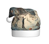 GUOLGP Sombrero de Papá Noel con estampado de física, unisex, para fiestas, fiestas, fiestas, celebraciones de Año Nuevo