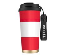 GUOLGP Taza de viaje de acero inoxidable con estampado de bandera austriaca, recipiente para café, oficina, escuela, camping