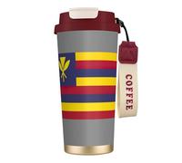 GUOLGP Taza de viaje de acero inoxidable con estampado de bandera del Reino de Hawái, contenedor de café para oficina, escuela, camping