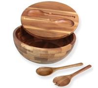 Guolich Cuenco Redondo de Madera de Acacia, Ideal como Ensaladera,Ø 26.5 cm