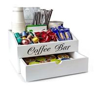Guolich Organizador de Café y Té-Caja de Madera para Accesorios de Cafetera