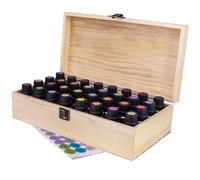 Guolich Rose Flower Caja de Almacenaje de Madera de Aceites Esenciales y Aromaterapia Organizador de 32 Botellas de 5-15 ml de Aceites Esenciales para Perfumes, Joyas, Esmaltes de Uñas, Minerales