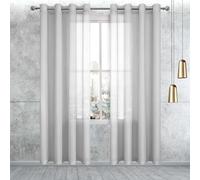 GUOLIXIA Cortinas para Puerta Francesas 750 x 295 cm con Ojales Cortina Ventana Visillos Salon Fácil de Limpiar y sin Arrugas para Salon, Exterior Terraza, Gris Claro