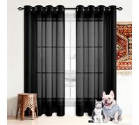GUOLIXIA Cortinas Salon 300 x 150 cm con Ojales Cortinas Dormitorio Monocolor para Ventanas Habitacion, Negro