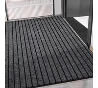 GUOLIXIA Felpudo Antideslizante 95 x 150 cm Atrapa Suciedad y Barro Trampa de Tierra Felpudo Varios Tamaños para Entrada, Pasillo, Cocina, Dormitorio, Gris