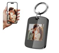 GUOMIS llavero personalizado, llavero con foto, pantalla de tinta electrónica, app para cambiar foto, texto, función de localización, adecuado para regalo de cumpleaños de hombres para padres