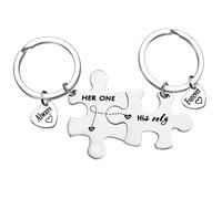 GUOMIS Llaveros Pareja,Regalo Pareja,Pieza De Puzzle Pareja Llaveros,regalos personalizados,Enamorados, Regalo de San Valentin, Aniversario y Cumpleaños