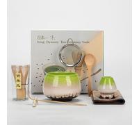 GUOMIS Matcha set,7Pcs Kit matcha,Matcha bowl, batidor para matcha, cuchara para matcha, soporte para batidor, Un regalo festivo ideal para la familia y los compañeros de trabajo (02)